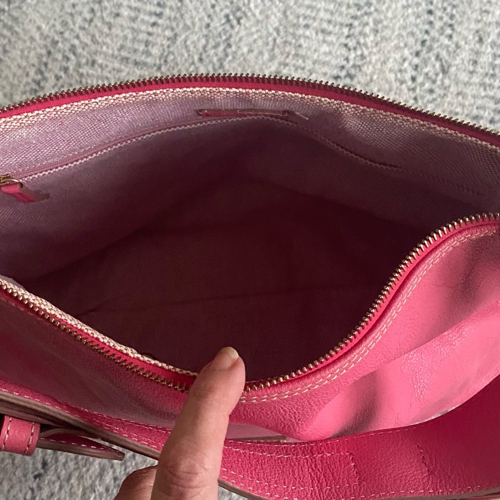 Dooney & Bourke Pink Leather Shoulder Bag - Picture 6 of 13